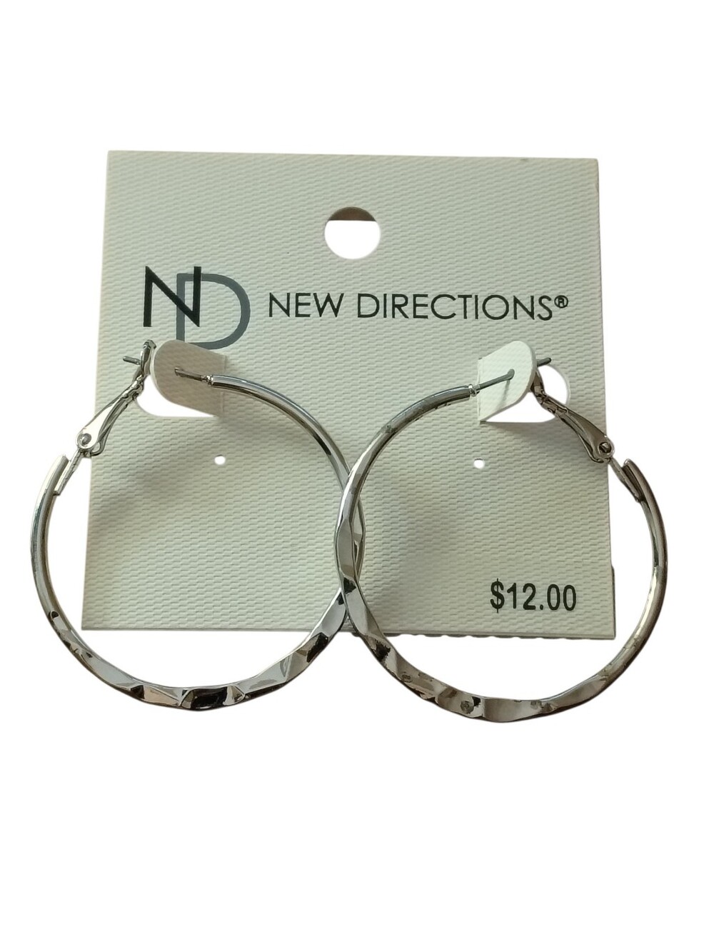 Silver Hammered Hoop Earrings